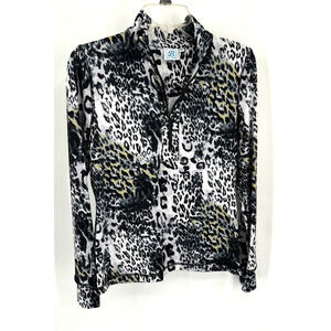 NWOT Golf Shirt Top Size Small Beth Depass 1/4 Zip Long Sleeve Leppard Sport USA